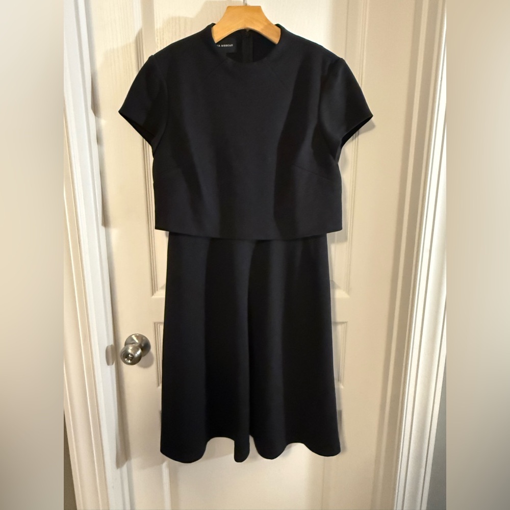 Donna Morgan Black Womens Layered Midi Dress size 6 - Picture 3 of 10